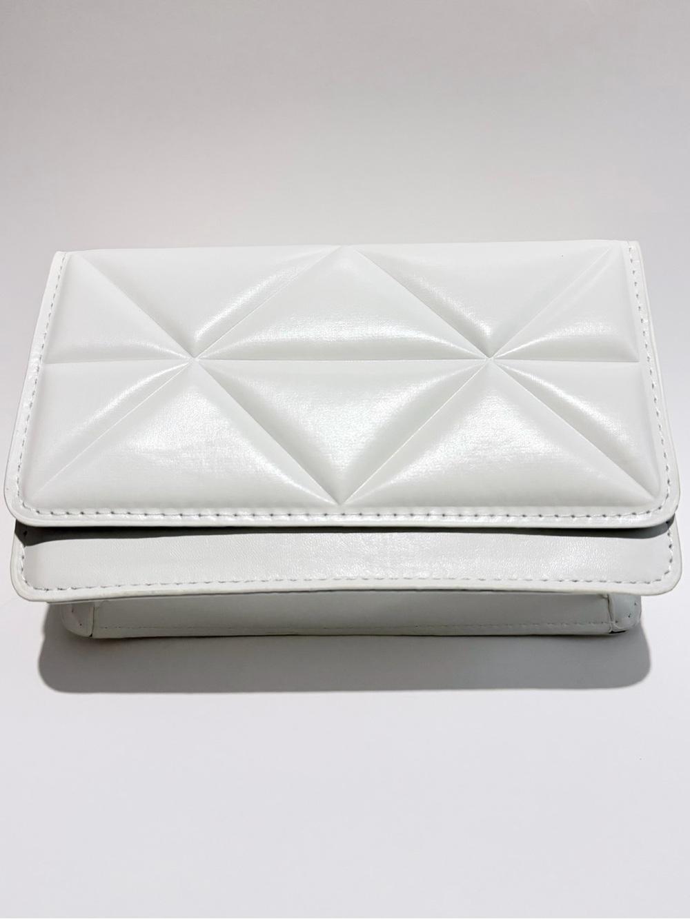White Quilted Crossbody Bag with Detachable Strap unbranded